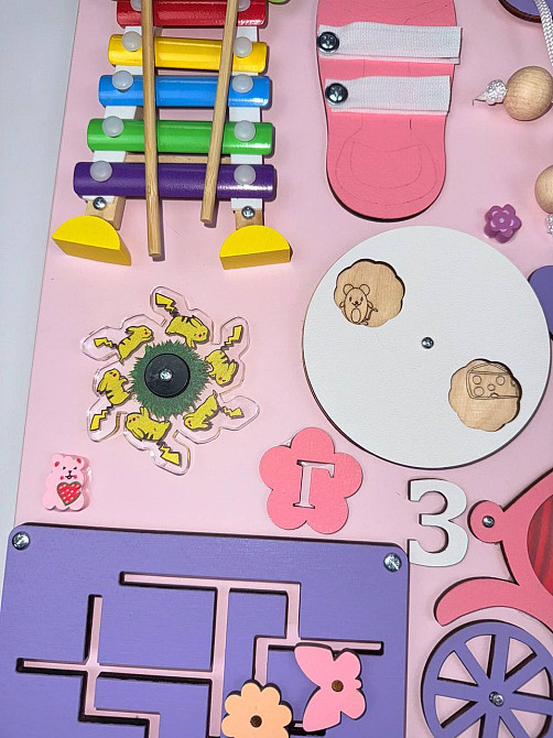 Бизиборд Развивающая доска для девочки 40х50 Развивающая доска девочке от 6 месяцев для развития мелкой моторики Тернополь - изображение 8