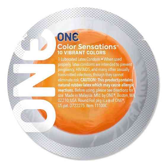 Набір презервативів ONE Color Sensations, 100 шт, кольорові, 10 кольорів, зі змазкою, паковання-тубус Sex Aura Київ