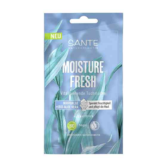 БІО-Маска тканинна для зволоження обличчя з Мікроводоростями та Алое MOISTURE FRESH SANTE 16 мл Київ