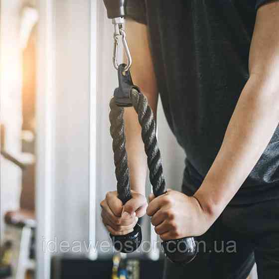 Канат для тяги Gymtek для трицепса на блочном тренажере рукоятка для верхнего и нижнего блока Киев