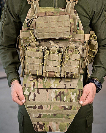 Плитоноска 4 быстрых сброса с напашником Cordura мультикам ПП7890 Киев - изображение 4