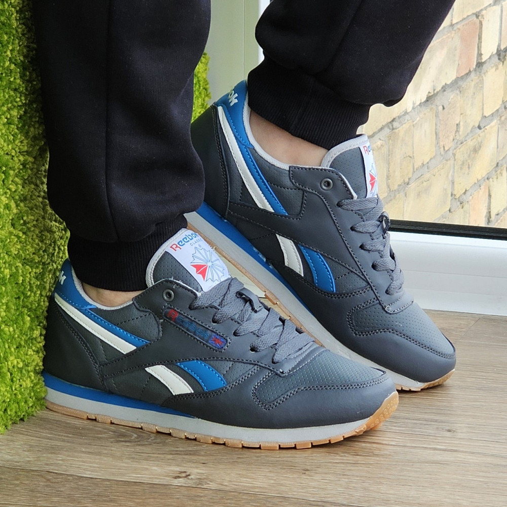 Чоловічі Кросівки Reebok Classic Сірі Шкіряні Рибок (розміри: 45) Відео Огляд Дніпро - фото 9