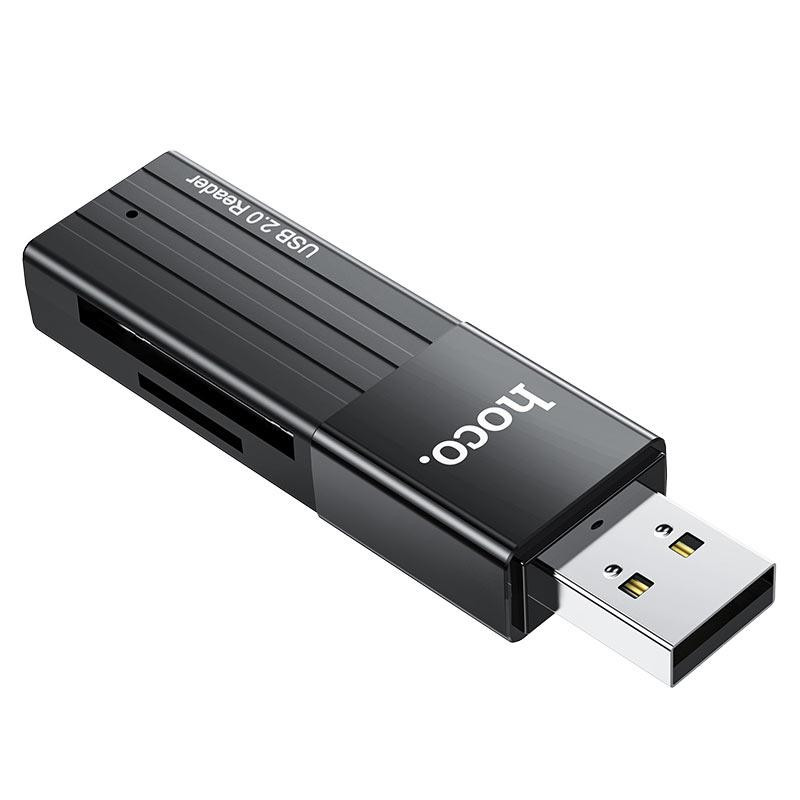 USB-хаб HOCO HB20 Mindful 2-in-1card reader(USB2.0) Black Одесса - изображение 2