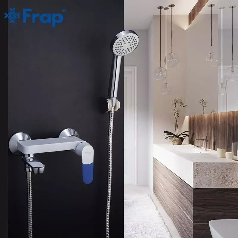 Смеситель для ванны с душевым гарнитуром Frap F3234 белый/хром Киев - изображение 3