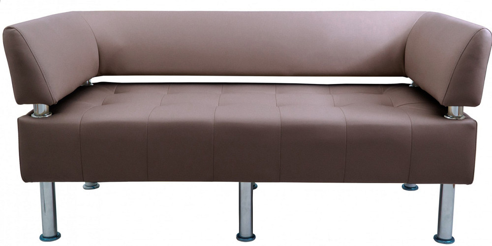 Диван Flay Office двійка зі спинкою та підлокітниками 1550х650х750 Коричневий Київ - фото 1