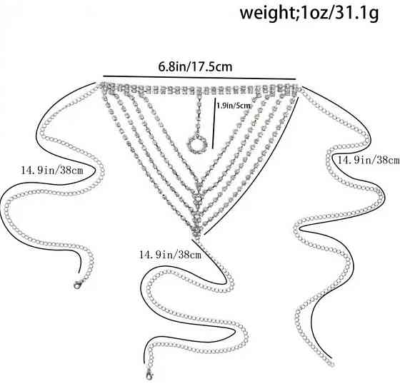 Стрінги з ланцюжками та камінням one size сріблястий Київ