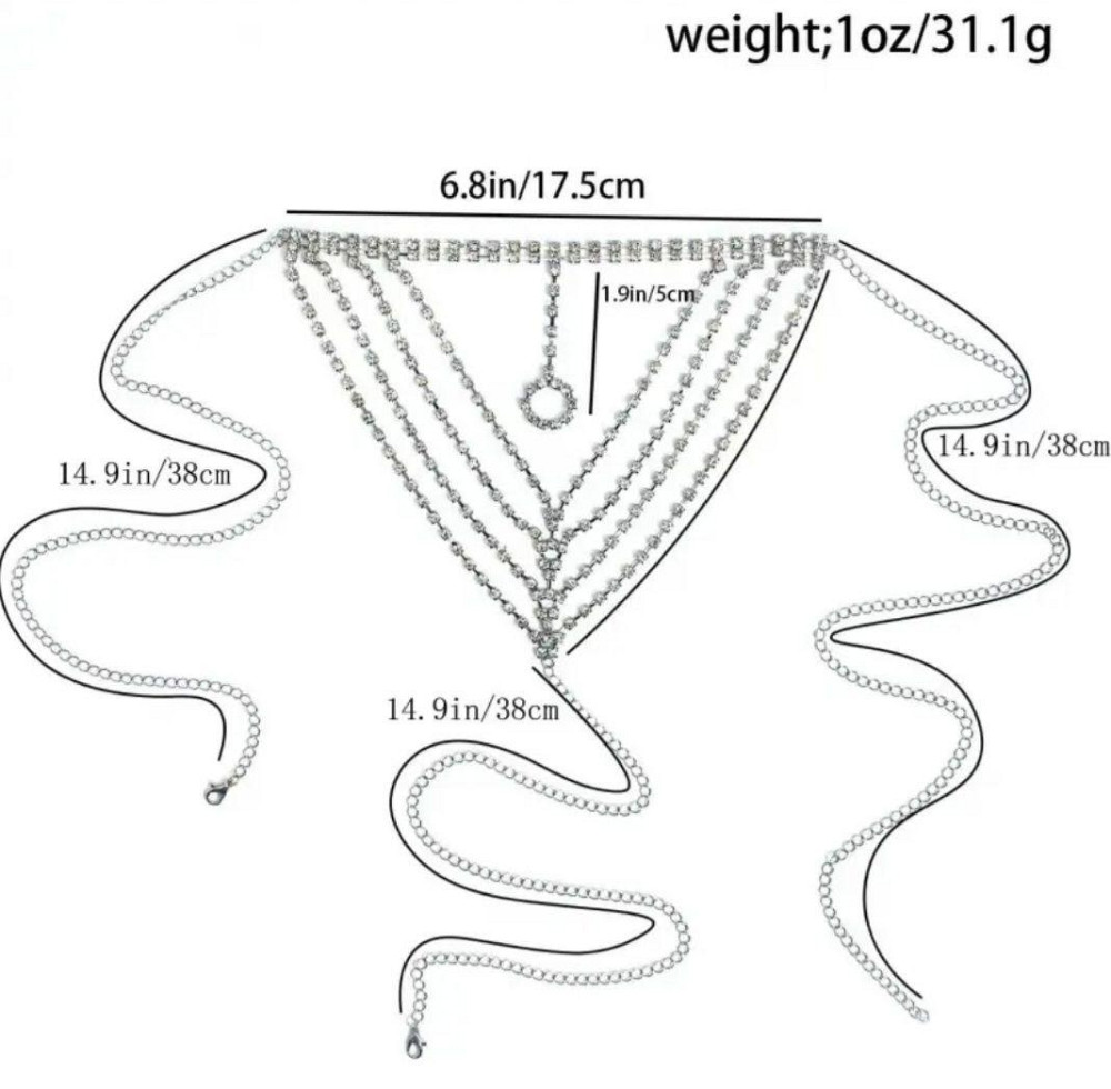 Стринги с цепочками и камнями one size серебристый Киев - изображение 2