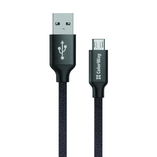 Кабель USB MicroUSB ColorWay CW-CBUM002-BK 2,1А 1м чорний Житомир - фото 2