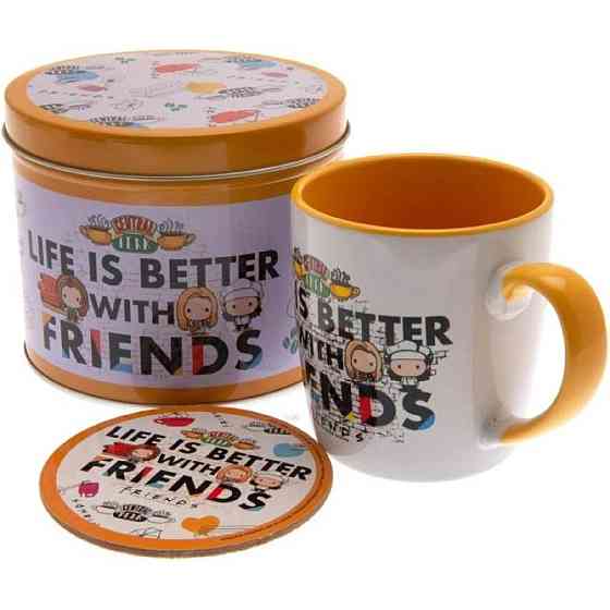 Кружка в жестяной банке FRIENDS (LIFE IS BETTER - CHIBI) MUG TIN SET 370 мл, керамика Ровно