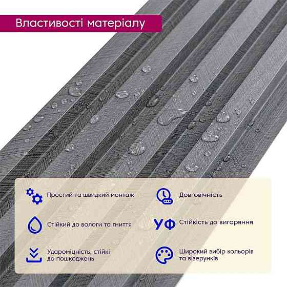 Рейка декоративная WPC стеновая 3000х160х23мм Уголь SW-00001534 Днепр