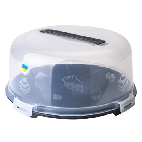 Тортівниця кругла граніт/прозорий Алеана Житомир - фото 1