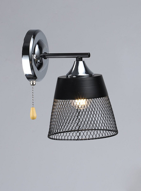 VALESO Бра настінне 1-плафонне VALESO K2324/1W Метал E27 Чорний + Хром Коломия - фото 1