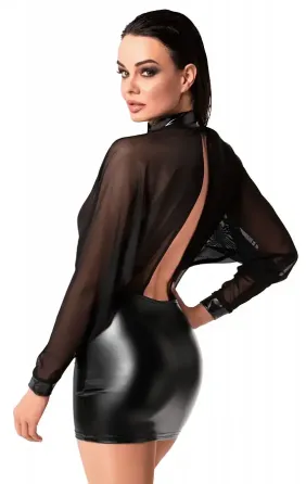 Сукня Noir Handmade F348 Powerwetlook and tulle dress - 3XL Львів