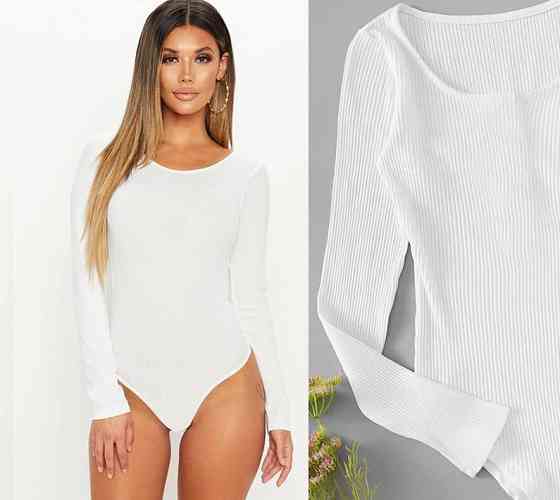 Женское трикотажное боди (рубчик) оптом | Распродажа модели 46, Белый Киев