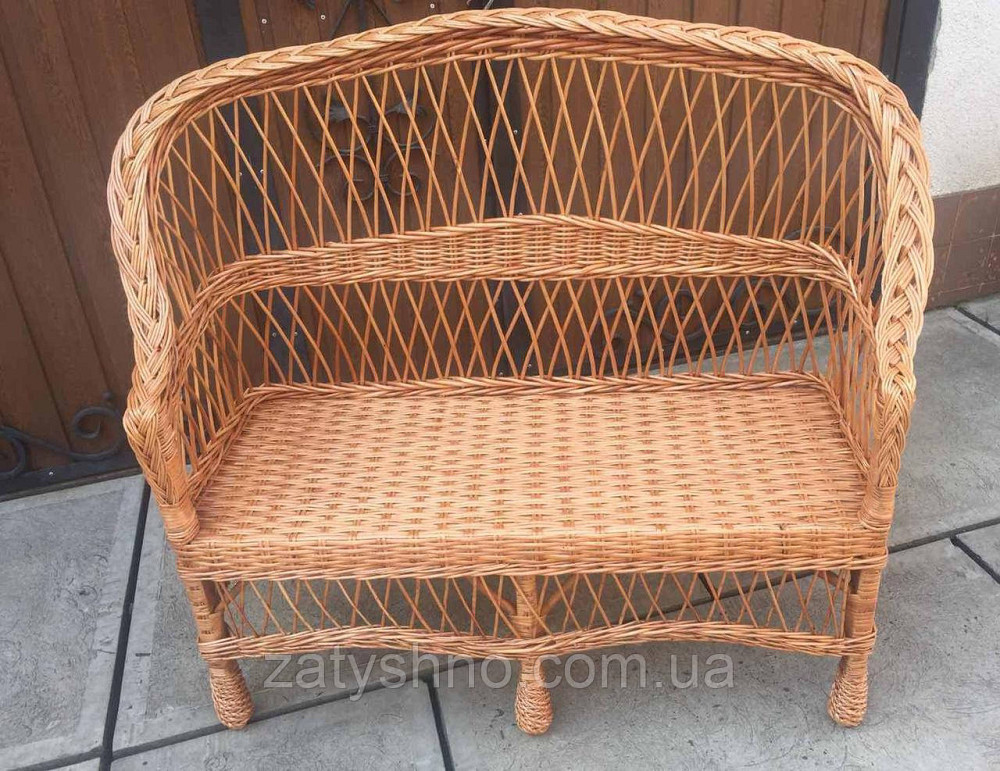 Диван плетеный  на 3 натуральный из лозы Киев - изображение 4