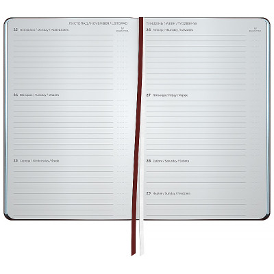 Еженедельник Axent датированный 2026 Partner City Soft 125х195, коричневый (8521-26-05-A) Винница - изображение 5