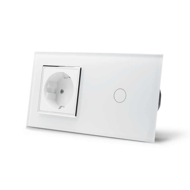 LIVOLO Сенсорний вимикач 1 сенсор 1 розетка Livolo білий хром скло (VL-C701/C7C1EU-11C) Коломия - фото 3