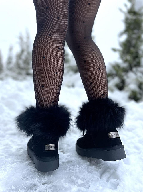 Hengji Угги жіночі HENGJI 5868 чорні (зима, замша натуральна) (5195) 38 Коломия - фото 6