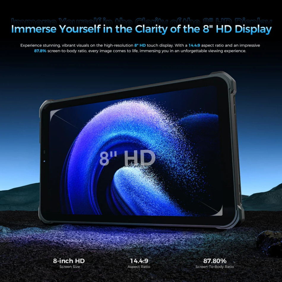 Планшет Oukitel RT3plus 8” HD / 4GB/128GB / G81 / 11000mAh / 16+8Мп / IP69K / LTE Black Винница - изображение 6