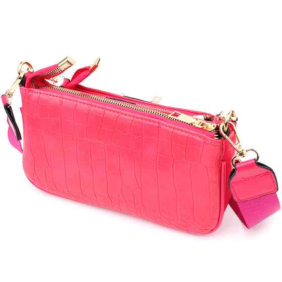 Женский удобный двойной клатч из экокожи Розовый (Vintage) Киев