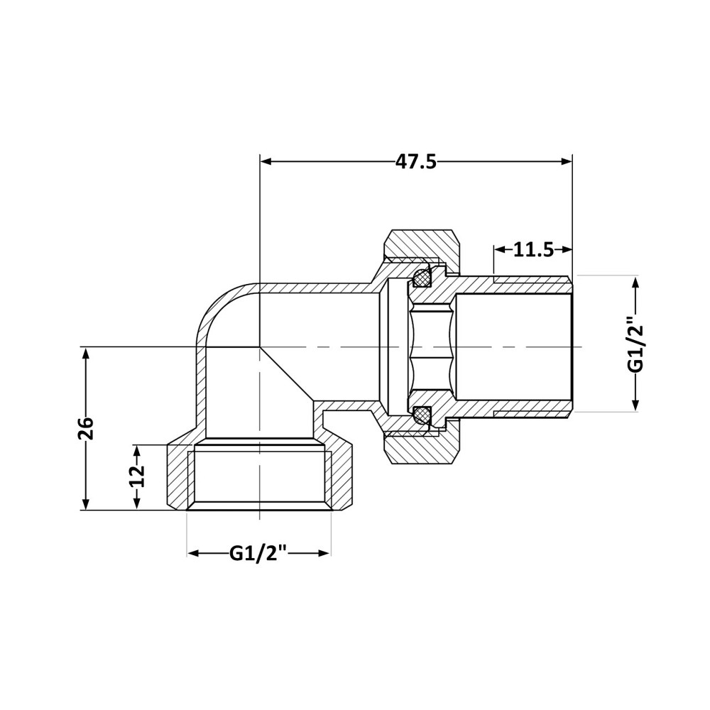 Сгон-американка Thermo Alliance Standart 1/2