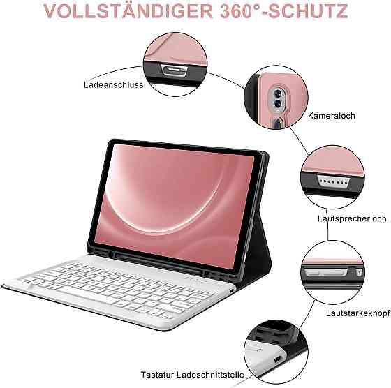 Противоударный чехол-книга с клавиатурой Samsung Galaxy Tab S7 FE+/S7+/S8+ 12.4