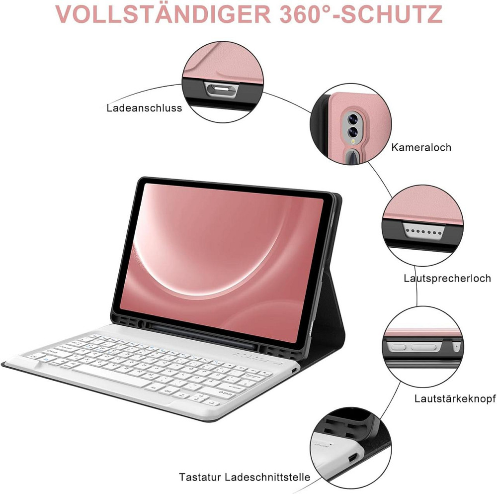 Протиударний чохол-книжка з клавіатурою на Samsung Galaxy Tab S7 FE+/S7+/S8+ 12.4" Дніпро - фото 6