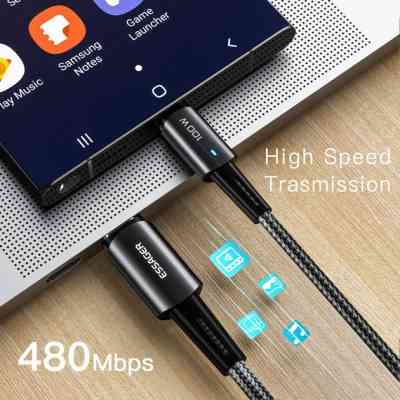 Дата кабель USB-C to USB-C 1.0m 100W black Essager (EXCTT1-CG01) Винница