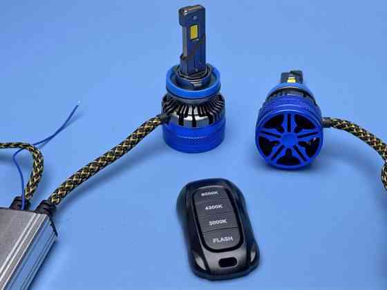 Комплект LED ламп H11 K68 (120W) с пультом — 3 цвета (3000K/4300K/6000K) + Стробоскоп Харьков