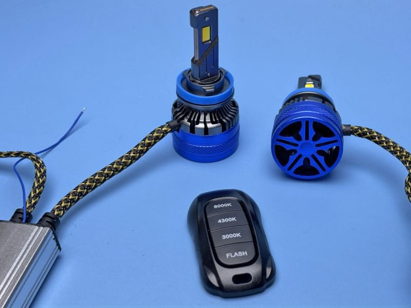 Комплект LED ламп H11 K68 (120W) с пультом — 3 цвета (3000K/4300K/6000K) + Стробоскоп Харьков - изображение 3