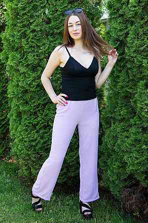 Штани жіночі літні, колір електрик, бузковий, молочний, топ 44/46 Крохатушка одяг Київ