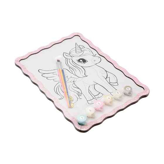 Картина по номерах "Єдиноріг" Puz-22943 формат А4 пензлик, фарби, кріплення для стіни Вінниця