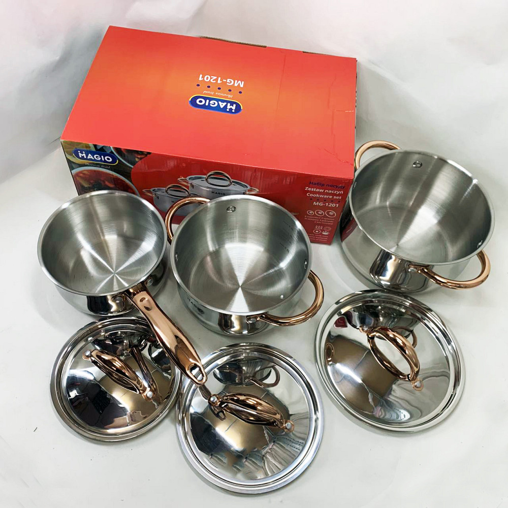 Набір каструль з антипригарним покриттям MAGIO, Набір каструль для електронної плити KY-48 Івано-Франківськ - фото 5