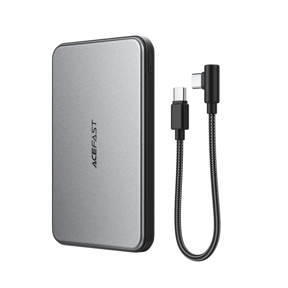 Павербанк 5000 mAh ACEFAST M30-5000 PD20W швидка зарядка магнітний кабель у комплекті чорний power bank повербанк Одеса - фото 1