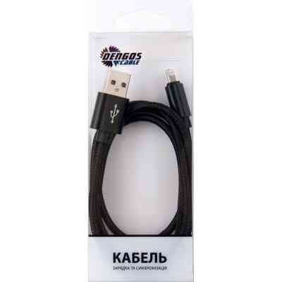 Дата кабель USB 2.0 AM to Lightning 1.0m black Dengos (NTK-L-MT-BLACK) Винница