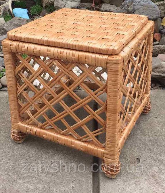Пуфик плетеный из лозы квадратный Киев - изображение 7
