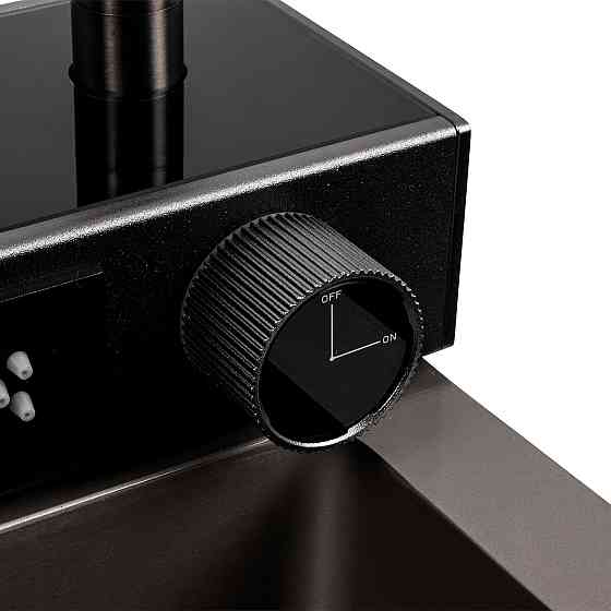 PLATINUM Кухонна мийка 75*46D PVD сіра Platinum Handmade "ВОДОСПАД" Киев