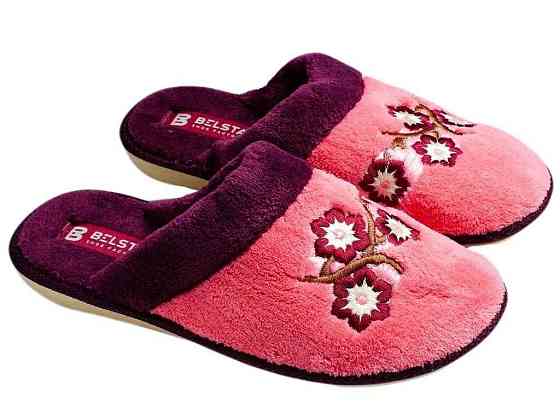 Комнатные тапочки закрытый носок Белста розовые махра Сакура 39 Одесса