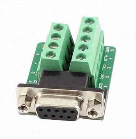 Перехідник RS232 DB9 COM-порт мама гніздо на клеммники 9pin адаптер для підключення проводів Київ