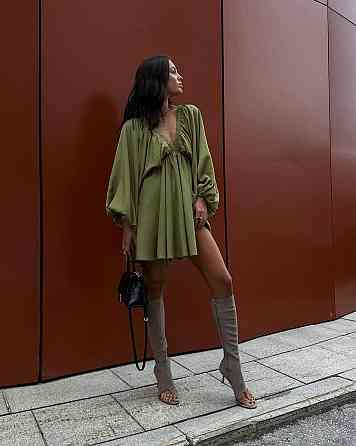 Женское легкое мини платье свободного кроя креп жатка Одесса