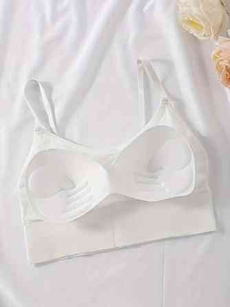 Женская базовая майка-топ на тонких бретелях бесшовная S белый Киев