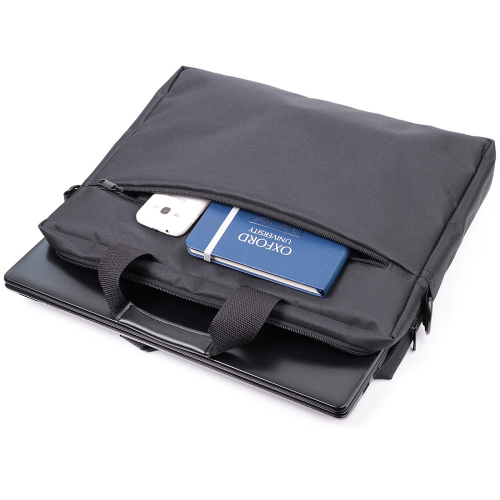 Текстильна ділова сумка для ноутбука роботи та документів FABRA 22585 Чорна Київ - фото 20