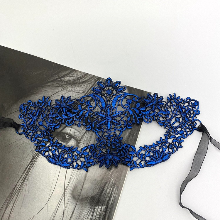 Маска из кружева маскарадная на лицо one size синий Киев - изображение 3