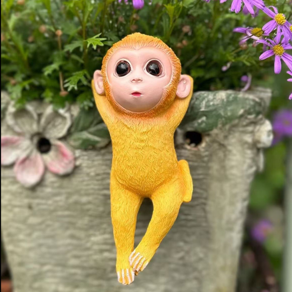 Прикраси для квіткового горщика Мавпочки 16 х 10 см Садові фігурки з полістоуну Одеса - фото 1