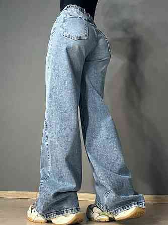 Джинси жіночі Sherocco 5218 WIDE LEG палаццо з резинкою на талії великі розміри блакитні, блакитний, З4, 34, 97 см, 124 см Київ