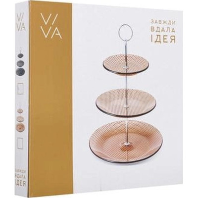 Фруктовница Viva Monaco Триярусна 25 / 20 / 15 см Чорна (S3020T/S3-Black) Винница - изображение 3