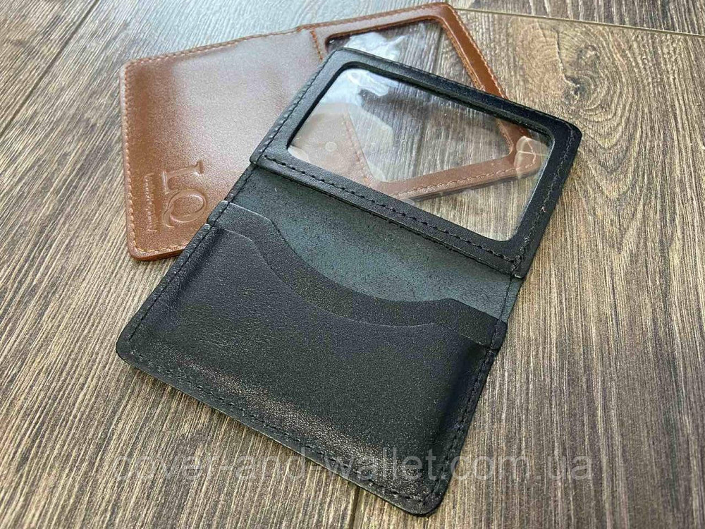 Кожаная обложка на автодокументы черного цвета LQ Leather Киев - изображение 5