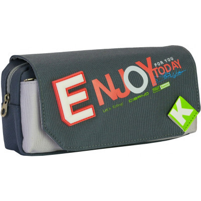 Пенал Cool For School 2 відділення з кишенею Сірий (CF6920-grey) Вінниця - фото 1