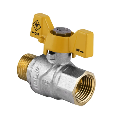 Кран кульовий Nolf NF.722 - 1/2" FM ГШМ YELLOW, ручка "метелик" жовта (NF2951) Київ
