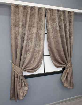 Комплект коротких штор VR-Textil Жаккард Sultan XO № 1682ш Какао 130х170 см 2 шт (35-0321) Киев